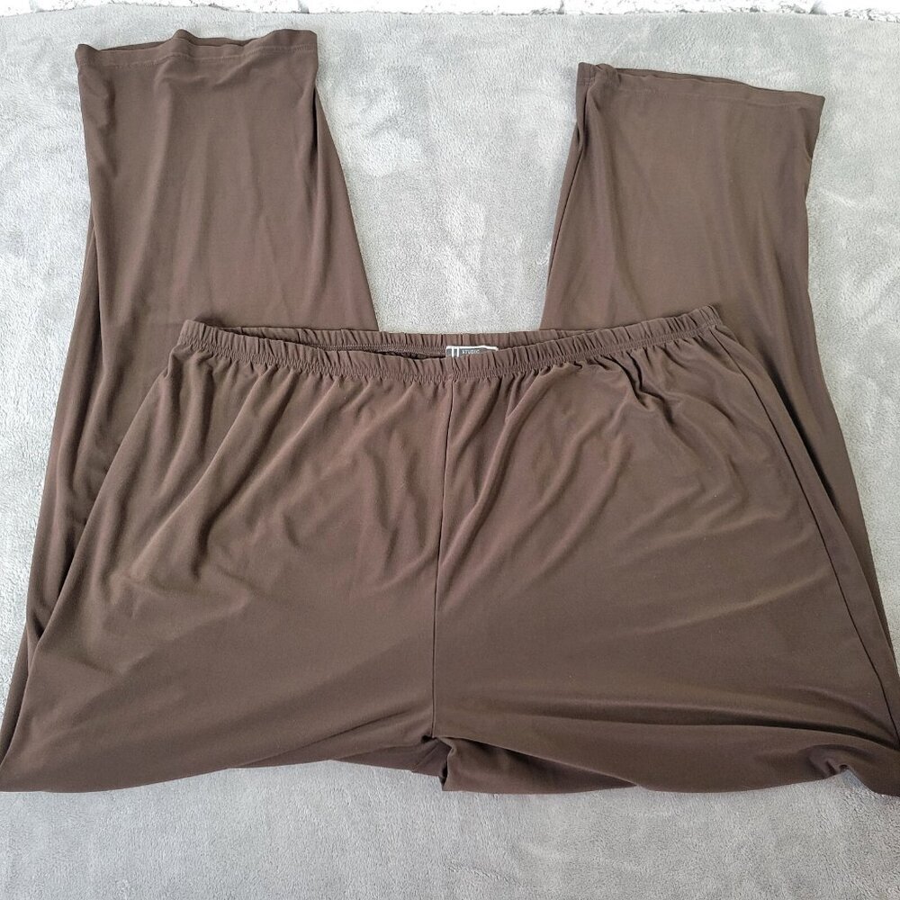 Jessica London Dress Pants 2XWT 2X Plus Tall Brown Stretch Straight BRO1E